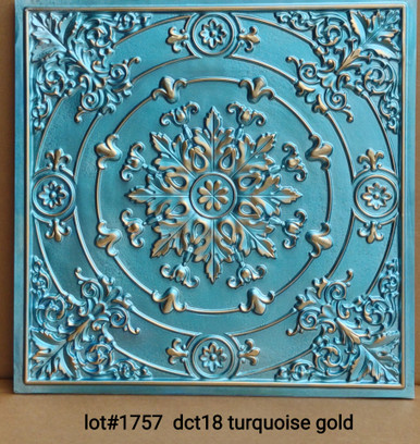 LOT # 1757 #DCT18 (25 SQ FT) 10 PCS Turquoise Gold Drop-in/Glue up