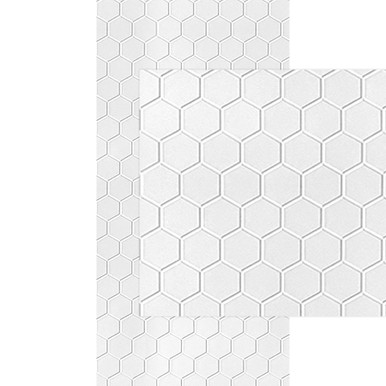 Hex Tile MirroFlex 4x8 Glue Up PVC 3D Wall Panels - (Pack of  3 and 5) / 96 - 160 sqft