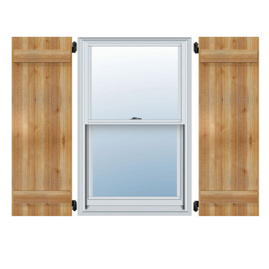 TimberCraft Joined Board-n-Batten Shutters, Rough Sawn Western Red Cedar (Per Pair) - 16.125 in. Width