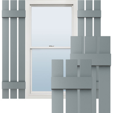 Lifetime Vinyl, Board-n-Batten Shutters, w/Shutter-Loks (Per Pair) - 12 in. Width