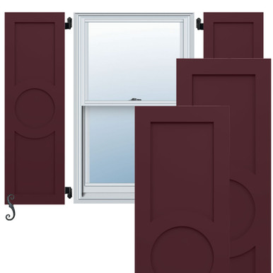 EnduraCore Composite Center Circle Arts & Crafts Shutters (Per Pair)