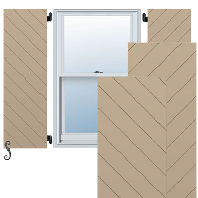EnduraCore Composite Diagonal Slat Modern Style Shutters (Per Pair)