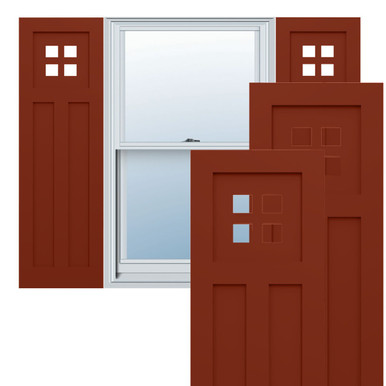 True Fit PVC San Antonio Mission Style Fixed Mount Shutters (Per Pair)