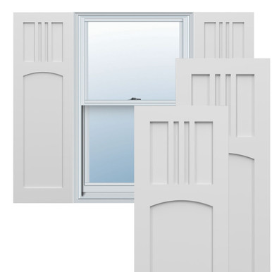 True Fit PVC San Miguel Mission Style Fixed Mount Shutters (Per Pair)