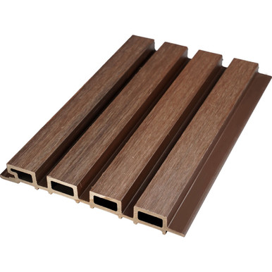Linear WPC Exterior Wall Slat Panels 94.5 in x 8.62 in - Ipe - (Pack of 5) / 28.27 sqft