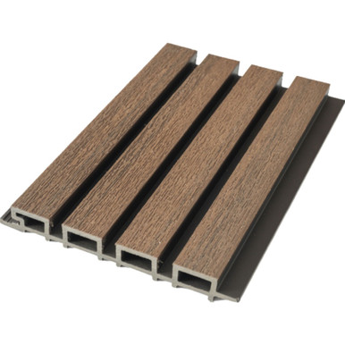 Linear WPC Exterior Wall Slat Panels 94.5 in x 8.62 in - Ipe and Black - (Pack of 5) / 28.27 sqft