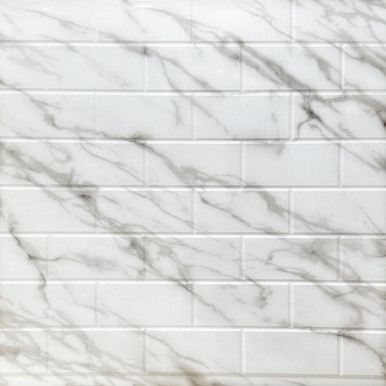 Subway Tile MirroFlex 2x8 Glue Up PVC Backsplash - (Pack of 2) / 32 sqft