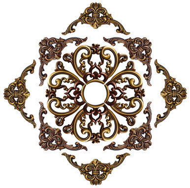 Vine Maze - FAD Hand Painted Ceiling Medallion 40 in x 40 in - #CCMF-042-V3