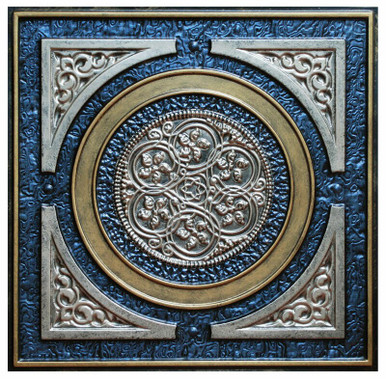 Steampunk V - FAD Hand Painted Ceiling Tile 24 in X 24 in - #CTF-006-5