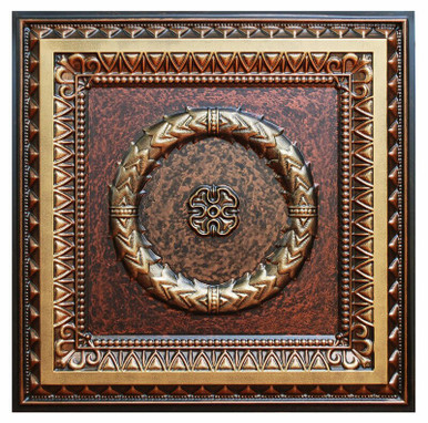 Laurel Wreath - FAD Hand Painted Ceiling Tile 24 in X 24 in - #CTF-004