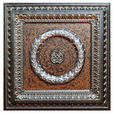 Laurel Wreath II - FAD Hand Painted Ceiling Tile 24 in X 24 in - #CTF-004-2