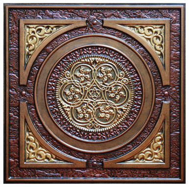 Steampunk VII - FAD Hand Painted Ceiling Tile 24 in X 24 in - #CTF-006-7