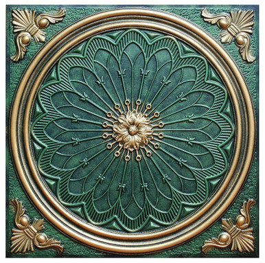 Rose Window IV - FAD Hand Painted Ceiling Tile 24 in X 24 in - #CTF-007-4