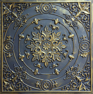 Ornamental Crest - Faux Tin Ceiling Tile - 24 in x 24 in - #DCT18