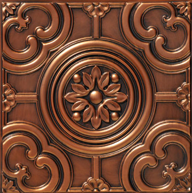 Classical Circles - Faux Tin Ceiling Tile - 24 in x 24 in - #DCT50