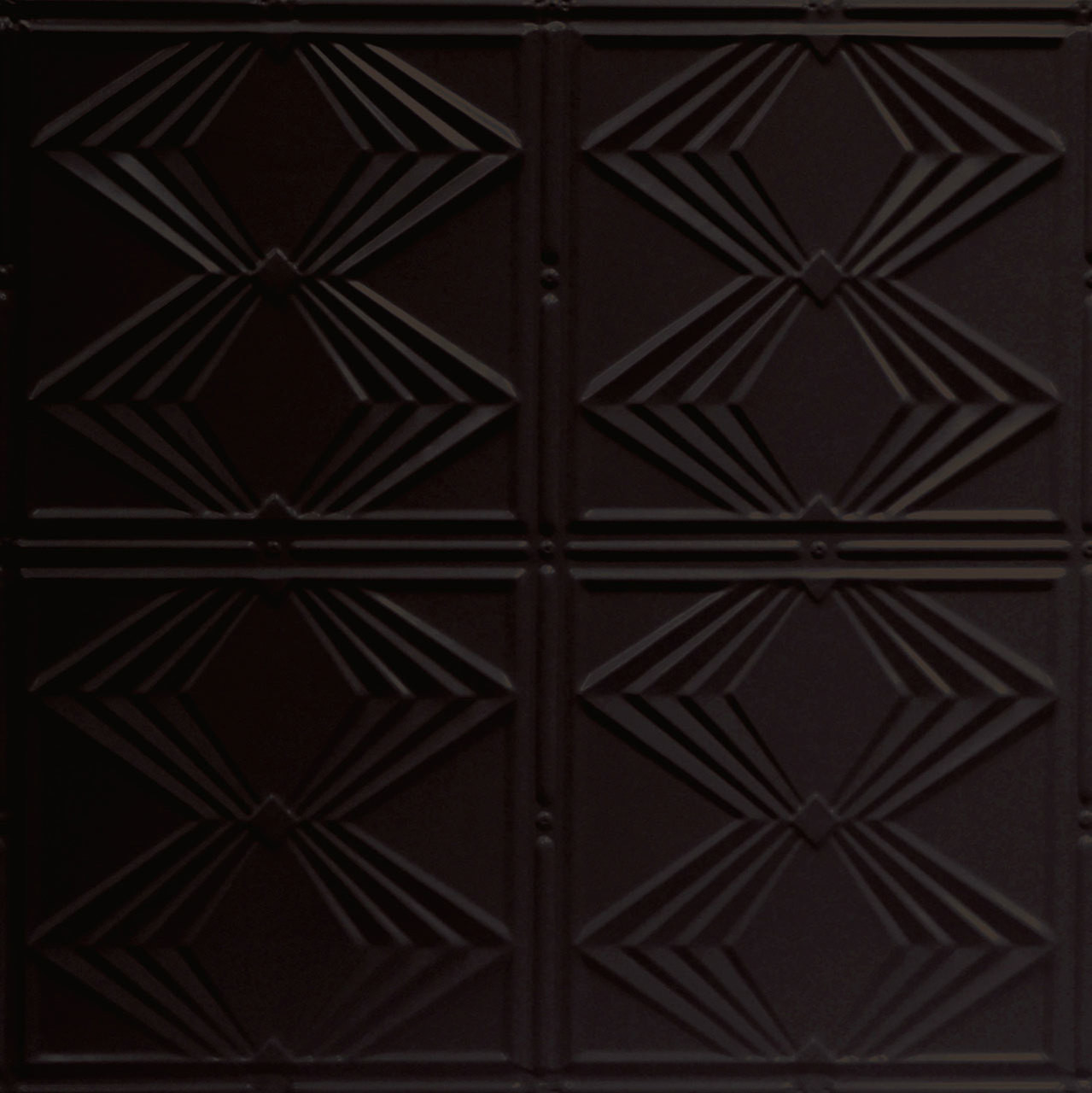 Diamond Jim - Shanko - Powder Coated - Tin - Ceiling Tile - #303  - 24"x24" - Black