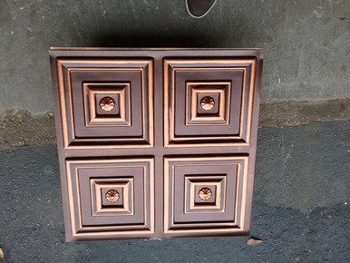 LOT # 48A PVC # 112 (28 SQ FT) 7 PCS Antique Copper 24 x 24 Glue Up
