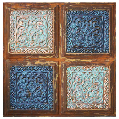 Lover's Knot V - FAD Faux Patina Finish Hand Painted Ceiling Tile - #CTF-005-5