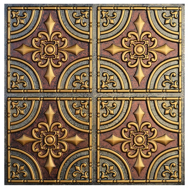 Wrought Iron VI - FAD Hand Painted Ceiling Tile 24 in X 24 in - #CTF-008-6