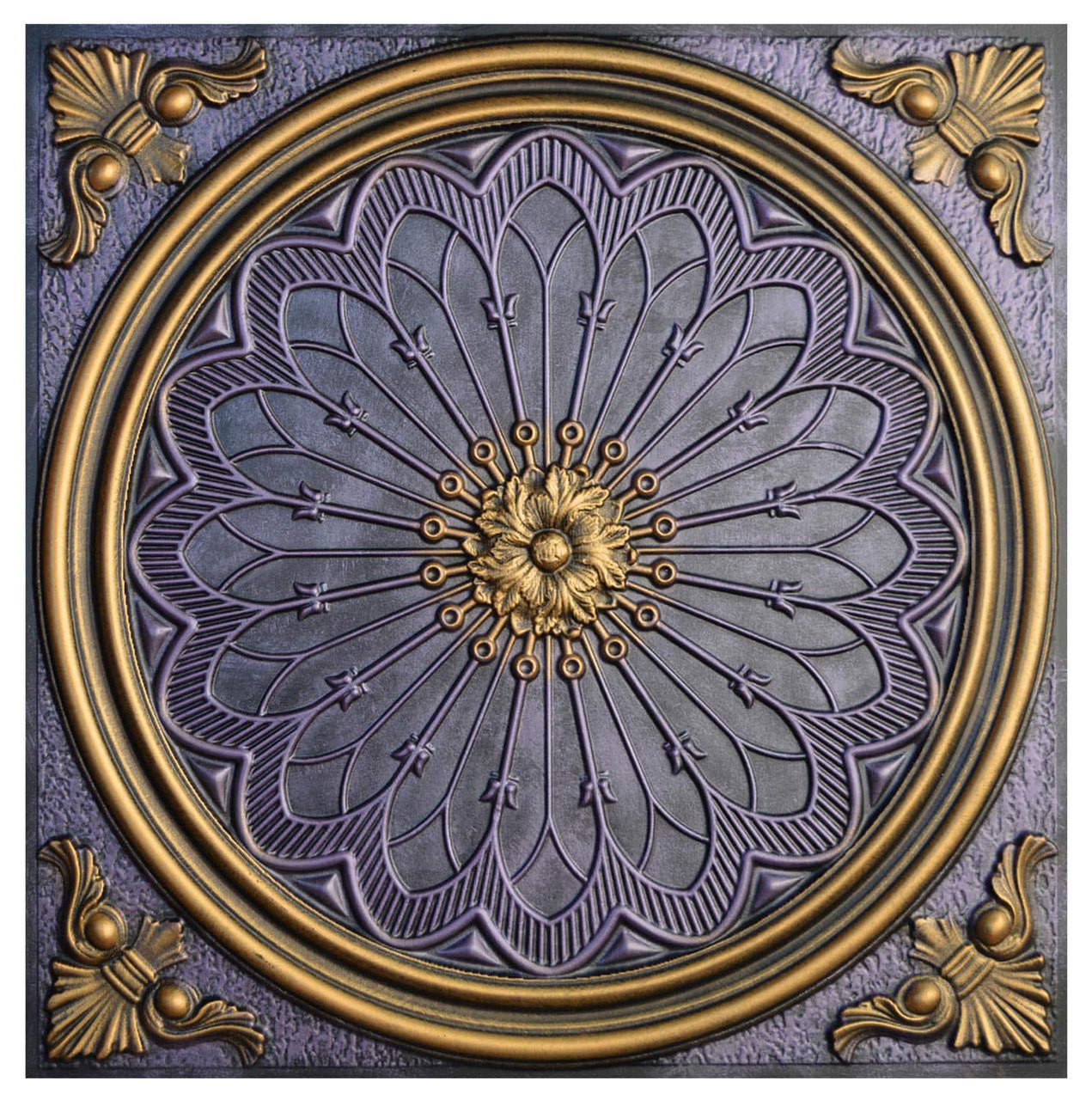 Rose Window III - FAD Hand Painted Ceiling Tile - #CTF-007-3