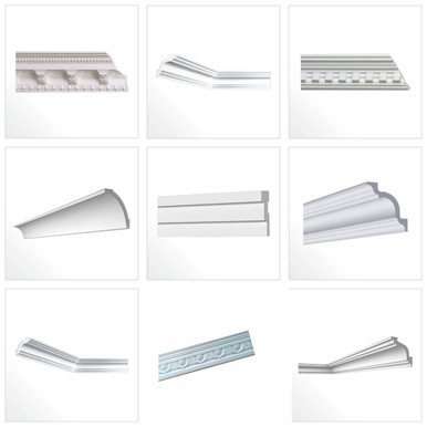 Sample pack of A La Maison Crown Moldings - Plain White