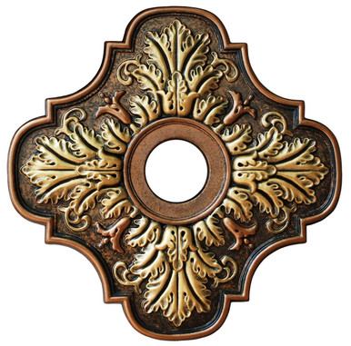 Golden Bushes - FAD Hand Painted Ceiling Medallion 20 in - #CCMF-125