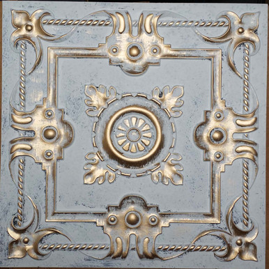 Rustic Petals - Faux Tin Ceiling Tile - 24 in x 24 in - #DCT29