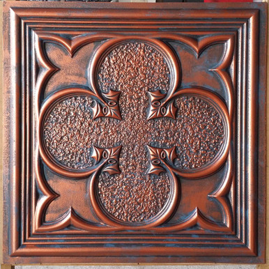 Old World Crest - Faux Tin Ceiling Tile - 24 in x 24 in - #DCT35