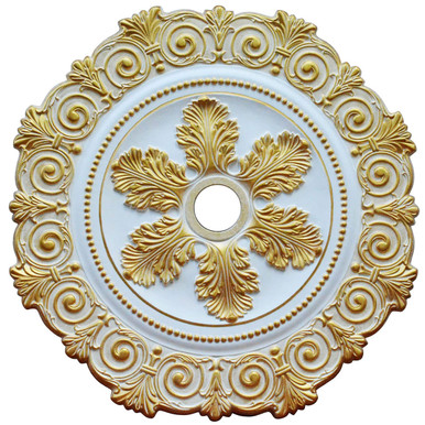 Golden Purity - FAD Hand Painted Ceiling Medallion 33 in- #CCMF-045