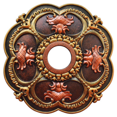 Polylobed Wreath - FAD Hand Painted Ceiling Medallion 18 in - #CCMF-044