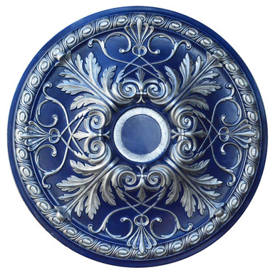 Silver Atmosphere - FAD Hand Painted Ceiling Medallion 32 in - #CCMF-112-5