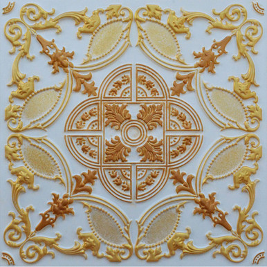 Golden Prague VII - FAD Hand Painted Ceiling Tile 24 in X 24 in - #CTF-016-7