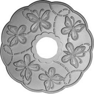 Terrones Butterfly - Urethane Ceiling Medallion 17-7/8 in x 3-7/8 in x 1 in - #CM17TS