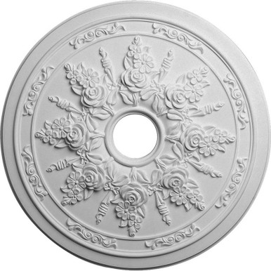 Rose and Ribbon - Urethane Ceiling Medallion 23-5/8 in x 4 in x 1-1/2 in - #CM23RO