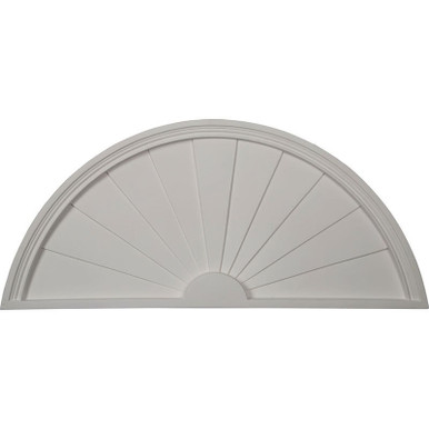 Half Round Sunburst Urethane Pediment - 40 in x 1-3/4 in x 18-1/8 in