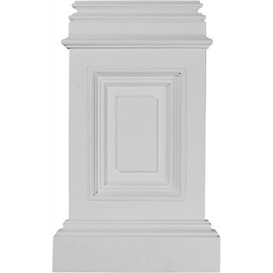 Classic Small Fasade Pedestal Urethane Plinths and Bases Nail up- 10-7/8 in x 17-3/4 in x 2-1/4 in