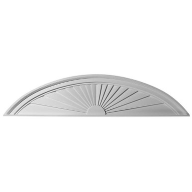 Half Round Sunburst Urethane Pediment - 48 in x 2 in x 11 in