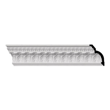 Odessa Leaf Dentil - Urethane Crown Moulding - 94-1/2 in x 5-1/2 in x 9-1/2 in