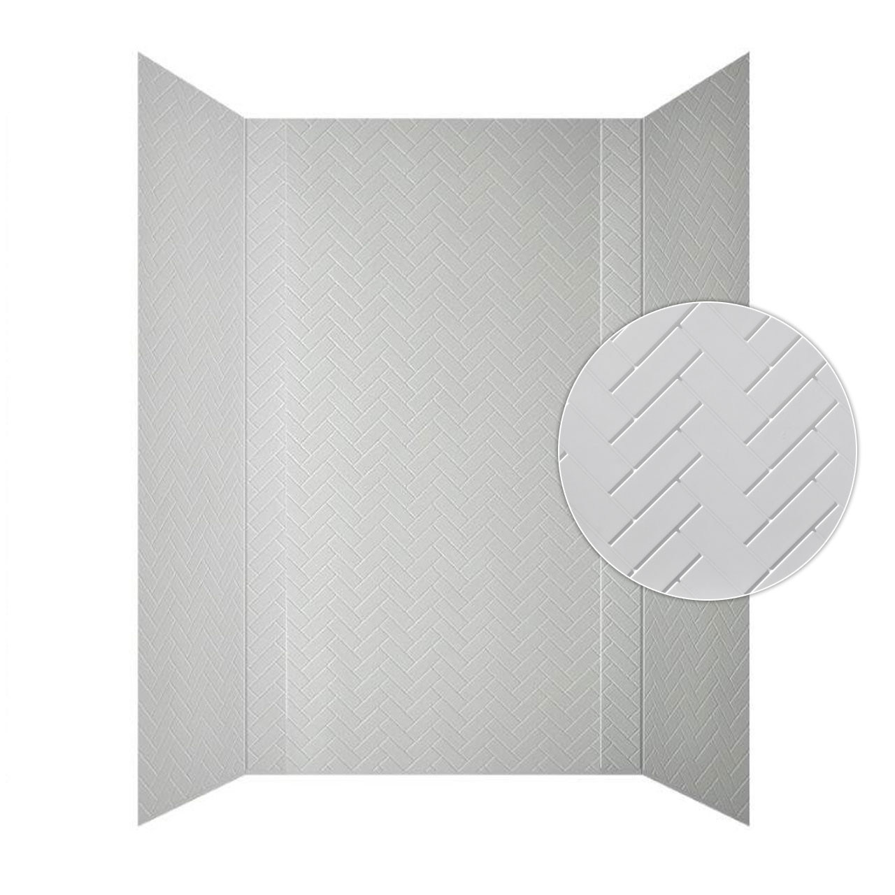Image of Herringbone Shower Wall Panels by MirroFlex
