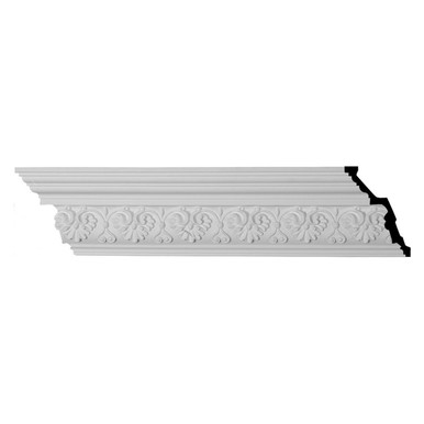 Large Elegant Hampshire - Urethane Crown Moulding - 94-1/2 in x 4-1/8 in x 7-1/4 in
