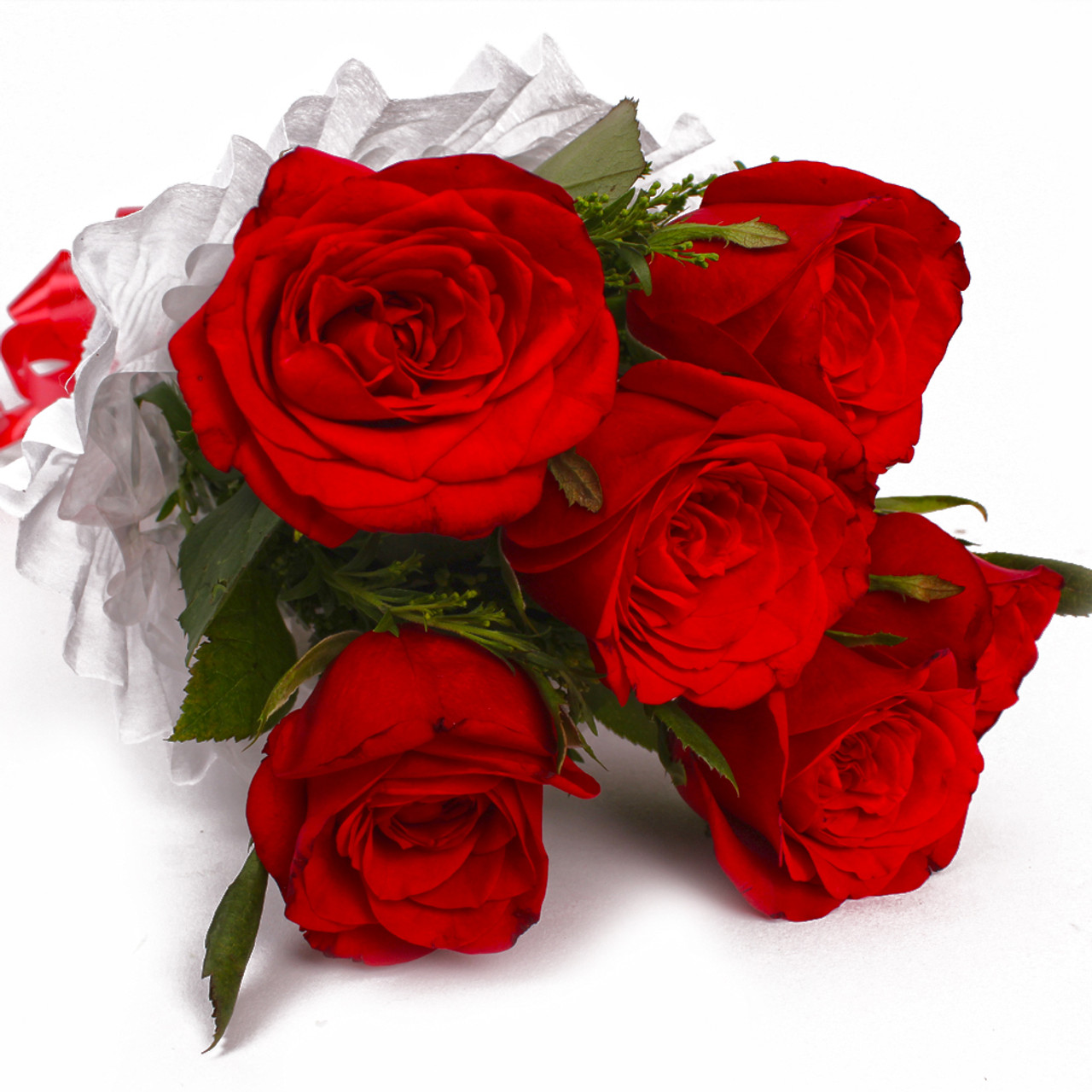 Full Bloom Six Red Roses Bouquet Rakhi Com Full Bloom Six Red Roses Bouquet Rakhi Com