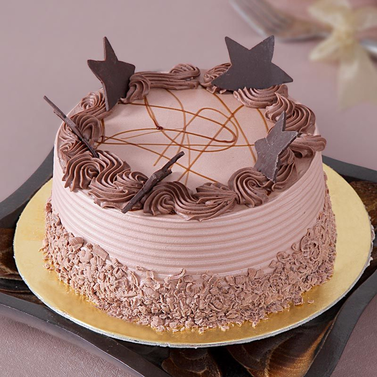 Buy 2 Tier Glossy Chocolate Cream Cake-Dreamy Chocostacy