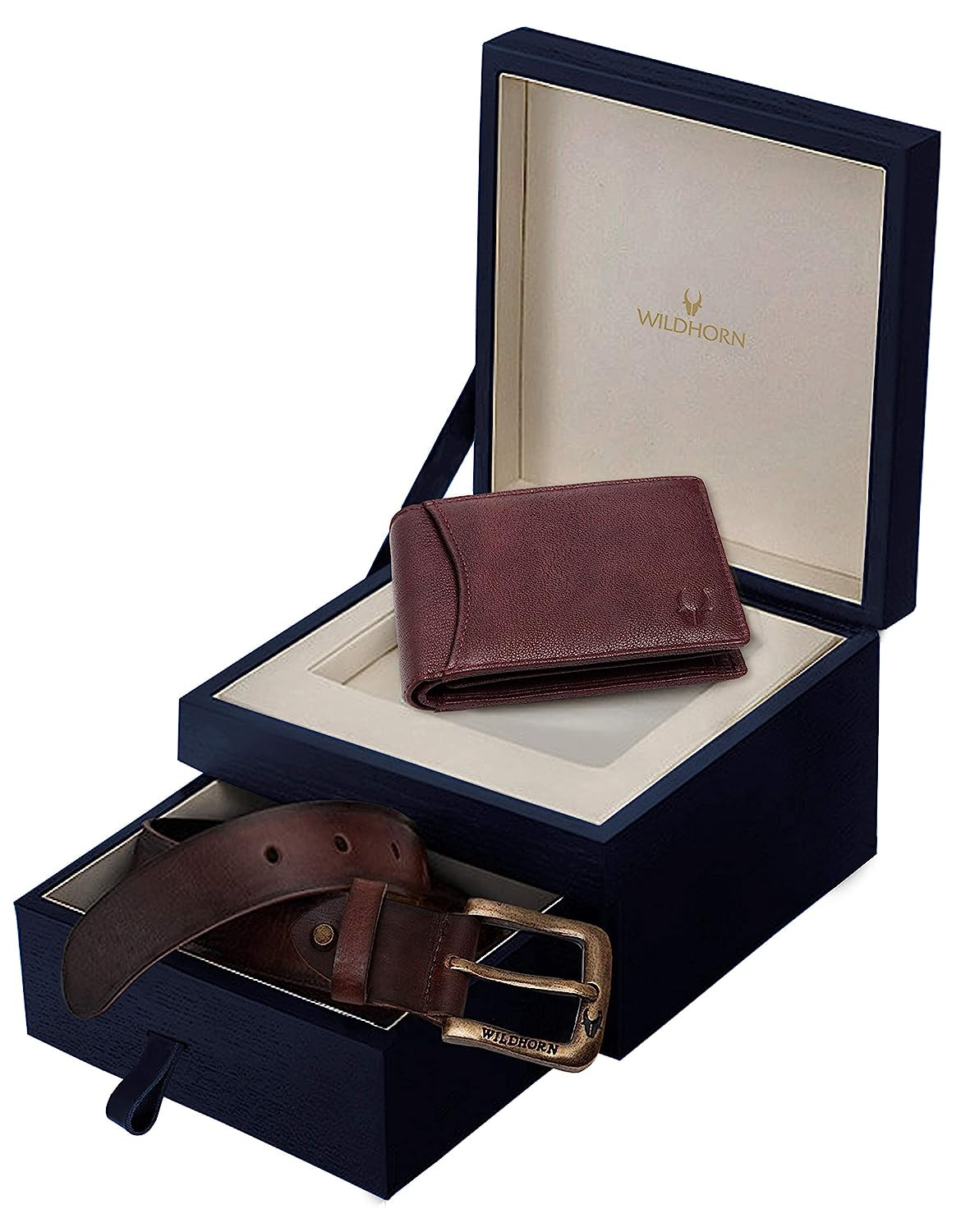 Buy WildHorn Brown Leather Men's Wallet Belt Combo Set (Rakhi Slide Gift  1254) Online In India At Discounted Prices