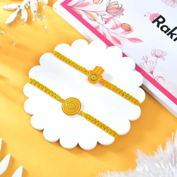 Set of 2 Exquisite Rakhi With Sweets