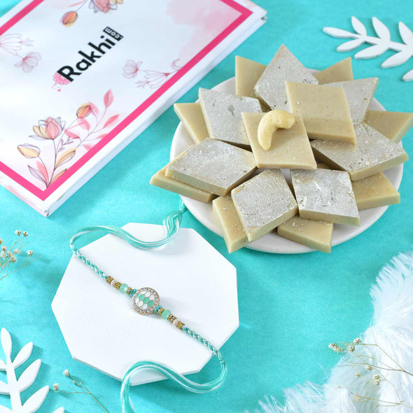 Enchanting Rakhi With Kaju Katli