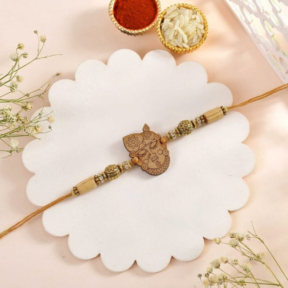 Engraved Tribal Art Face Rakhi