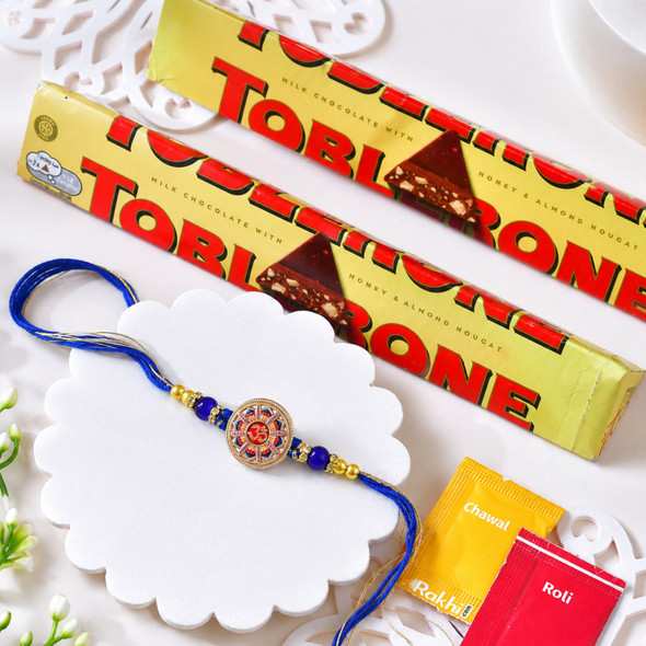 Fancy Rakhi with Two Toblerone Chocolates