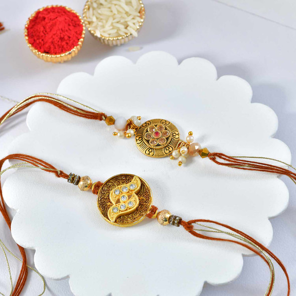 Rakhi Gift of Rocher Chocolate and Kaju Katli with Almond