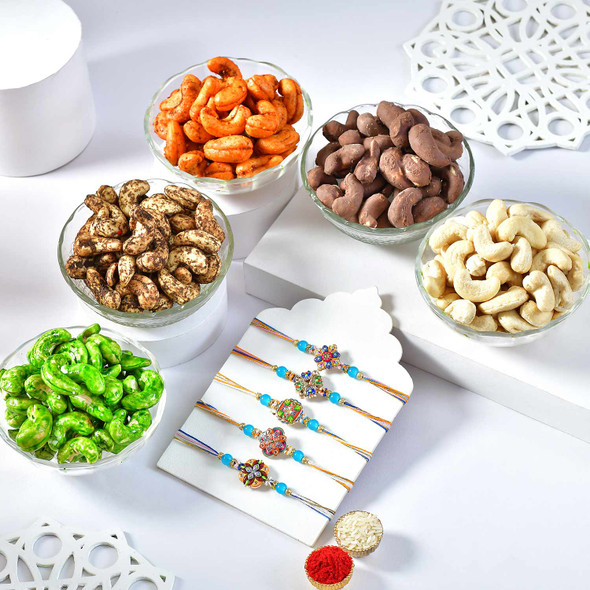Fantastic Five Rakhi with Five Flavor Dry fruits