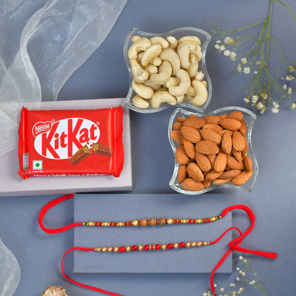 2 Rakhi Choco Nut Hamper